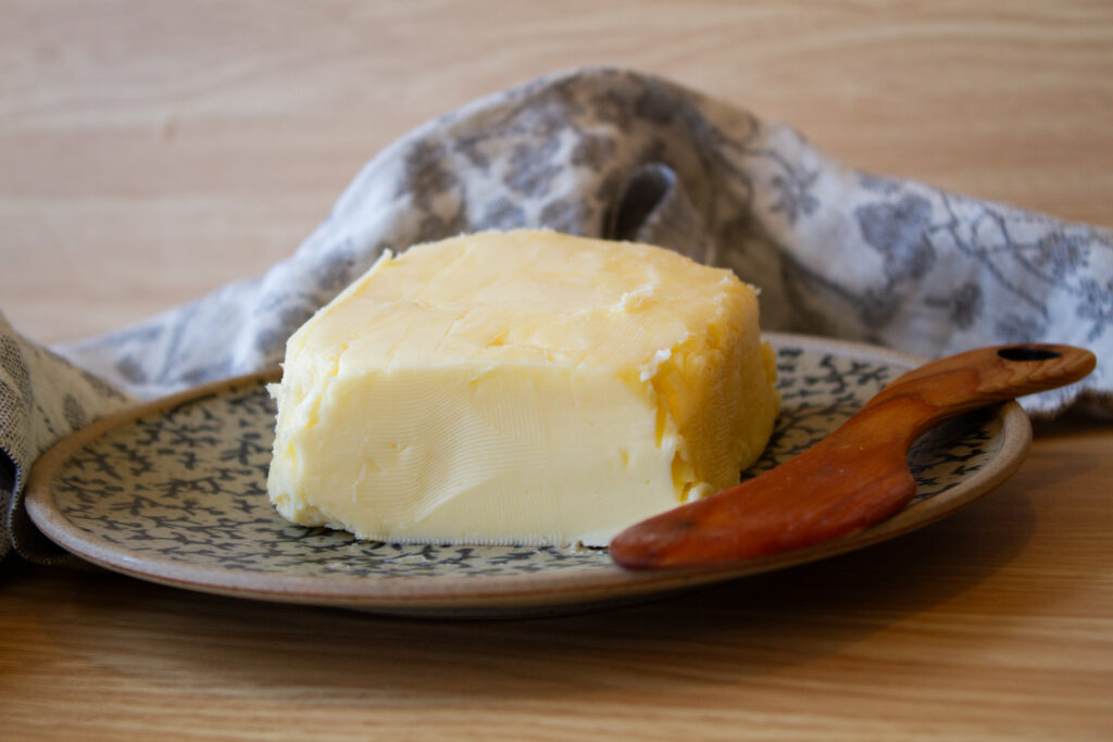 cultured butter on a plate
